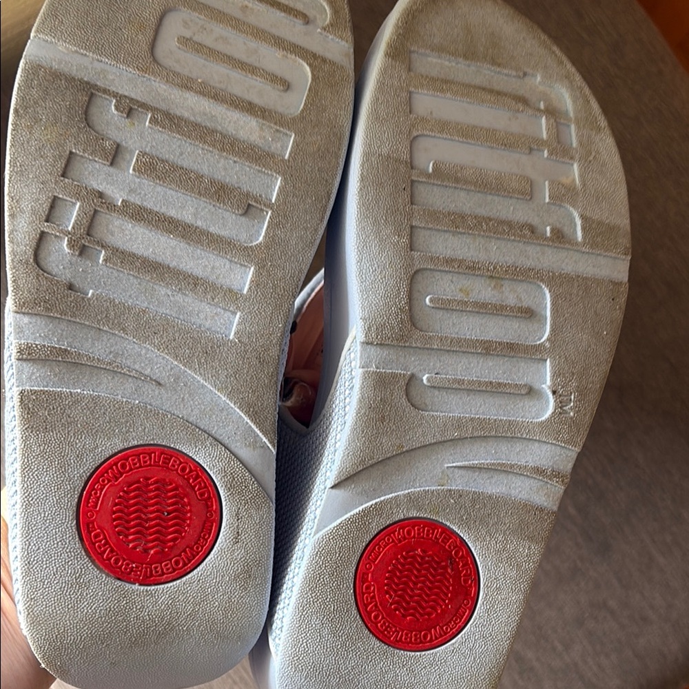 FitFlop Soft Baby Blue Slide Sandals - Picture 8 of 13